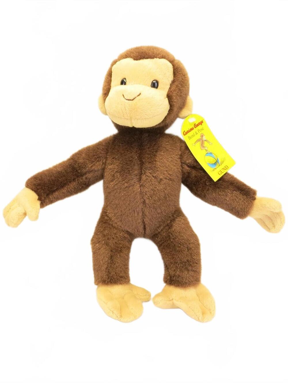 Vintage Gund Curious George Bend & Pose Plush Stuffed Toy Margret Rey 1990 11"